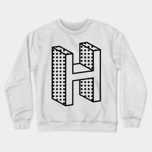 3D Ben Day Dot Isometric Letter H Crewneck Sweatshirt